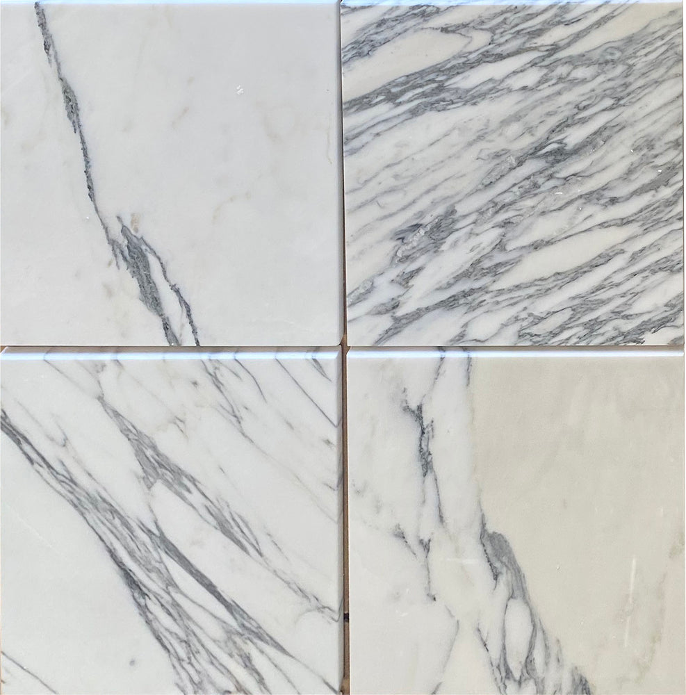 Arabescato Carrara Polished Marble Tile - 12" x 12" x 3/8"