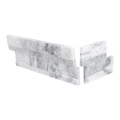 Arctic Grey Natural Cleft Face, Gauged Back Marble Dog Ear Corner - 6" x 6" & 6" x 18"