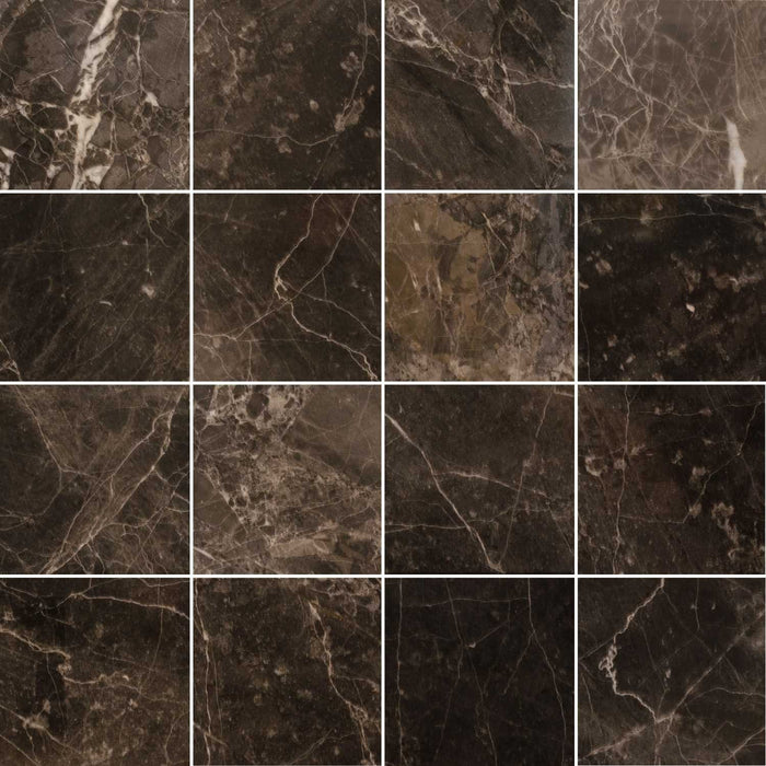 Full Tile Sample - Argos Black Marble Tile - 12" x 24" Polished