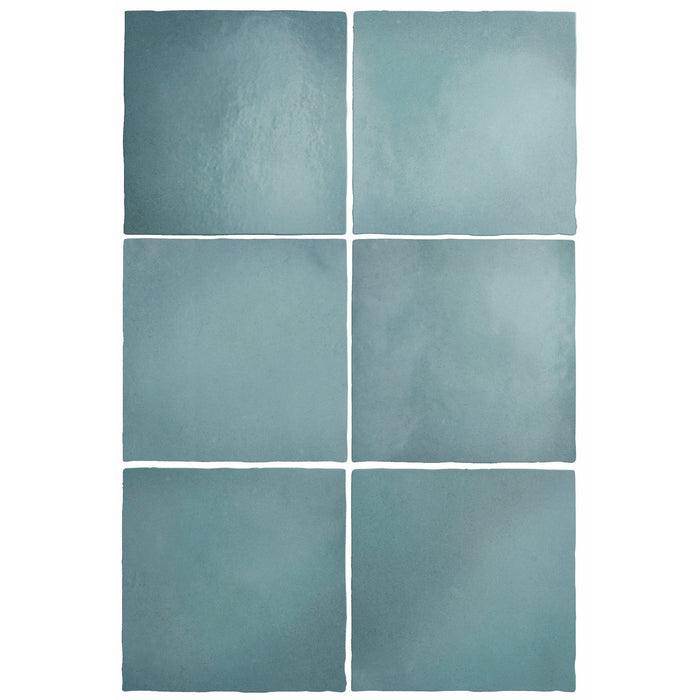 Artisan Aquamarina Ceramic Tile - 5" x 5" Matte