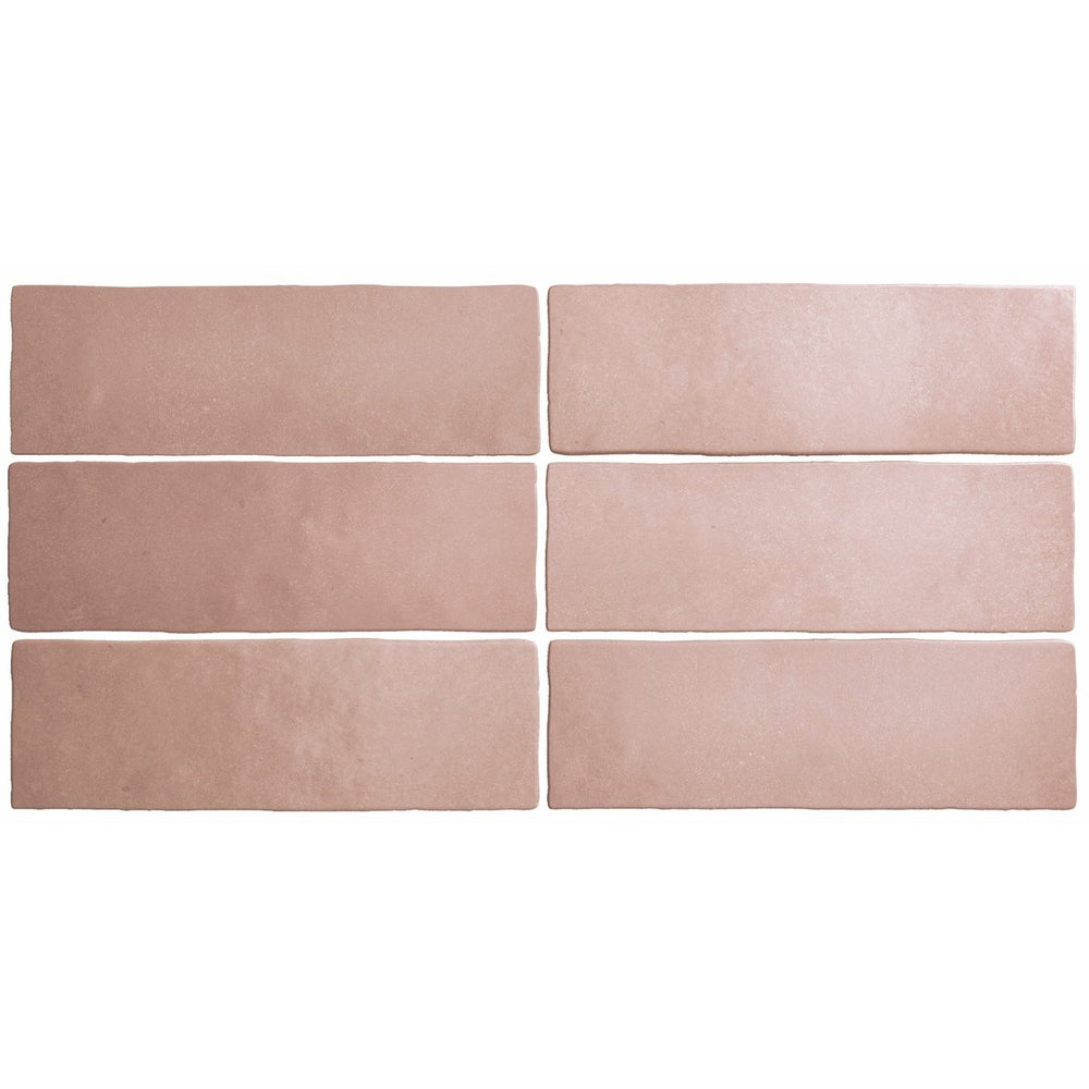 Artisan Coral Pink Ceramic Tile - 2.5" x 8" Matte