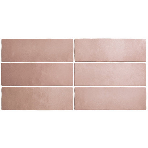 Artisan Coral Pink Ceramic Tile - 2.5" x 8" Matte