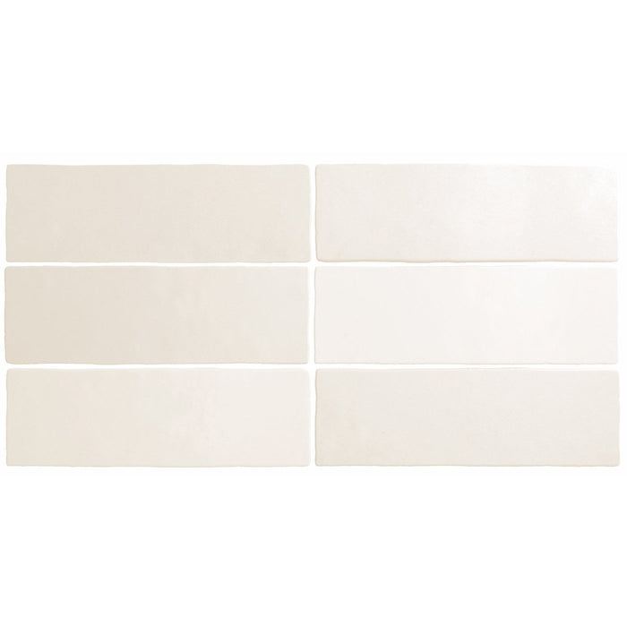 Artisan White Ceramic Tile - 2.5" x 8" Matte