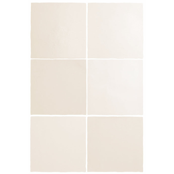 Artisan White Ceramic Tile - 5" x 5" Matte