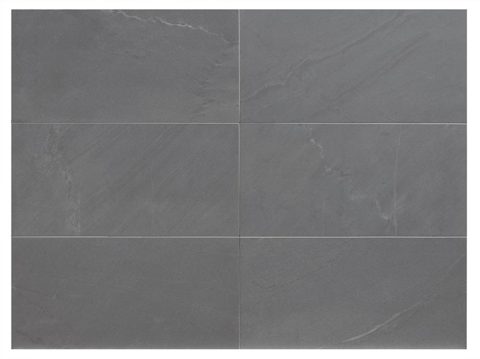 Full Tile Sample - Atlantis Antracite Porcelain Tile - 12" x 24" x 3/8" Matte