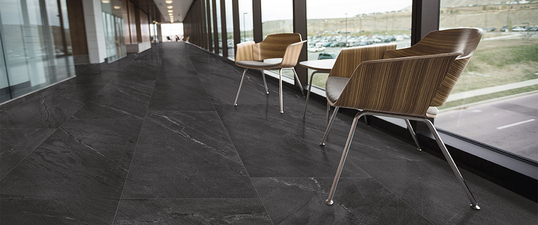 Atlantis  Nero Matte Porcelain Tile - 12" x 24"