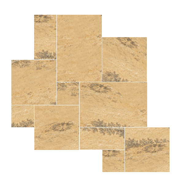 Autumn Mist Natural Cleft Sandstone Paver Jumbo Pattern - 12" x 12" x +/- 1 1/4"