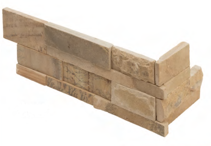 Autumn Mist Natural Cleft Sandstone Ledgestone Corner - 6" x 18" x 6" x +/- 3/4"