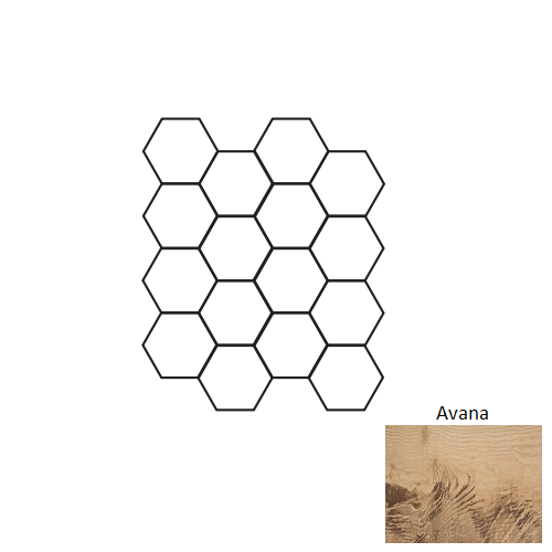 Full Sheet Sample - Real Charm Avana Hexagon Porcelain Mosaic - 3" Matte