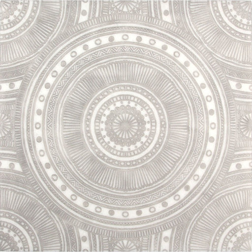 Full Sheet Sample - Skalini Line Artistic Stone Ashen White Azteca Antico Marble Mosaic - 12" x 12" x 3/8" Textured
