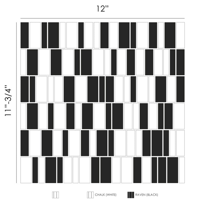 Geometro Barcode Crypto Matte Recycled Glass Mosaic - Random Lengths