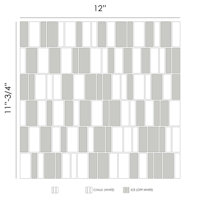 Geometro Barcode Puzzle Matte Recycled Glass Mosaic - Random Lengths
