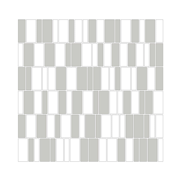 Geometro Barcode Puzzle Recycled Glass Mosaic - Random Lengths Matte