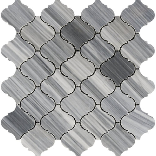 Bardiglio Vein Cut Marble Mosaic - 3" Arabesque Polished