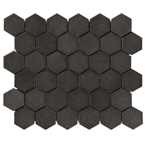 Basalt Dark Basalt Mosaic - 2" Hexagon Honed
