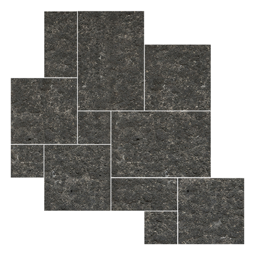 Basalt Natural Cleft Basalt Paver Jumbo Pattern - 12" x 12" x +/- 1 1/4"