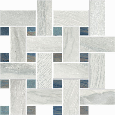 Happy Floors Macaubas Pearl / Azul Natural Porcelain Mosaic