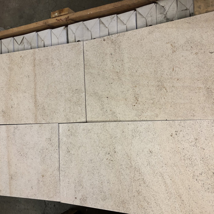 Beaumaniere Honed Limestone Tile - 12" x 24"