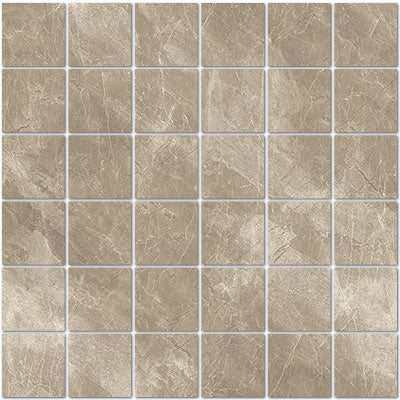 Full Sheet Sample - Nuance Beige Porcelain Mosaic - 2" x 2" Polished