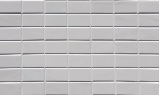 Bianco Dolomite Beveled Honed Marble Tile - 3" x 6" x 3/8"