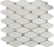 Bianco Dolomite Honed Marble Mosaic - Elongated Octagon with Blue/Gray Dots