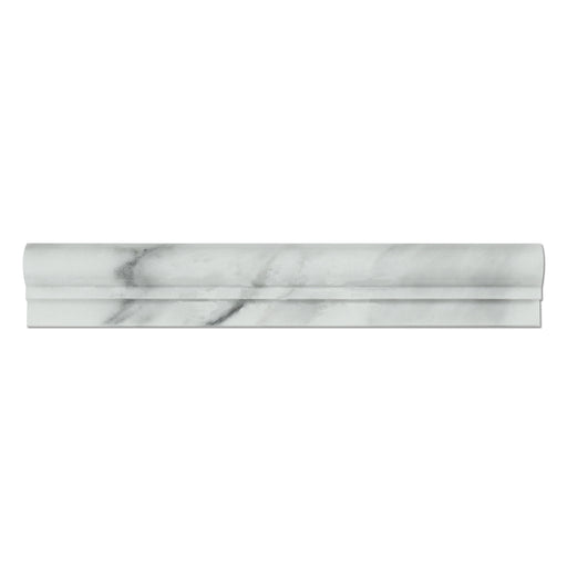 Carrara Venatino Marble Liner - 2" x 12" F1 Chair Rail Polished