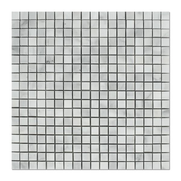 Full Sheet Sample - Carrara Venatino Marble Mosaic - 5/8" x 5/8" x 3/8" Polished