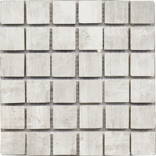 Full Sheet Sample - Pennellato Bianco Porcelain Mosaic - 2" x 2" Matte