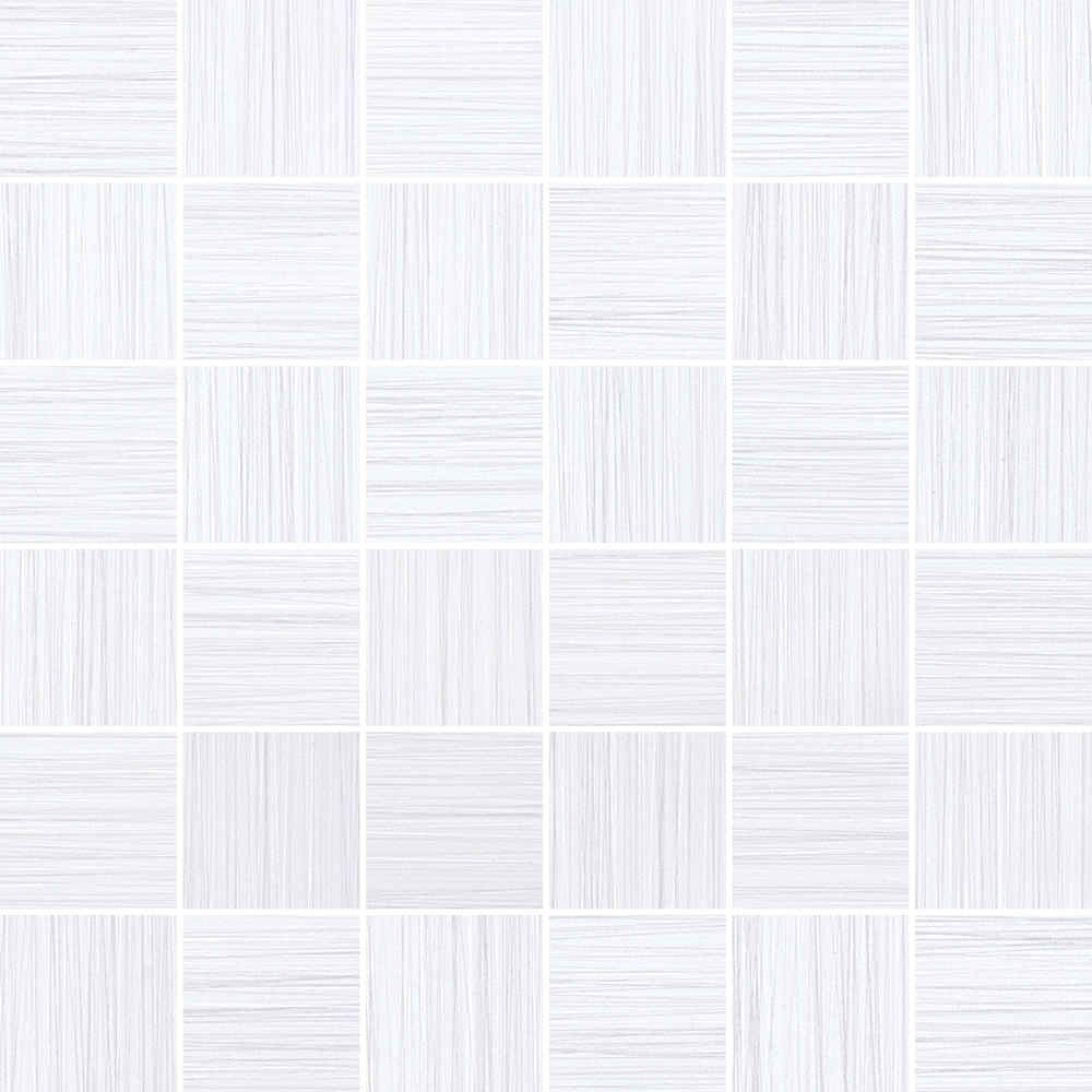 Full Sheet Sample - Zera Annex Bianco Porcelain Mosaic - 2" x 2" Matte