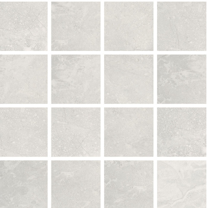 Full Sheet Sample - Avorio Bianco Porcelain Mosaic - 3" x 3" Matte