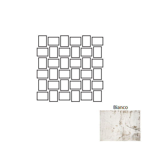 Full Sheet Sample - Real Charm Bianco Intreccio Basket Weave Porcelain Mosaic - 1.75" x 2" Matte