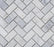 Bianco Bello Polished Marble Mosaic - 1" x 2" Herringbone