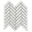 Bianco Bello Polished Marble Mosaic - 1" x 4" Herringbone