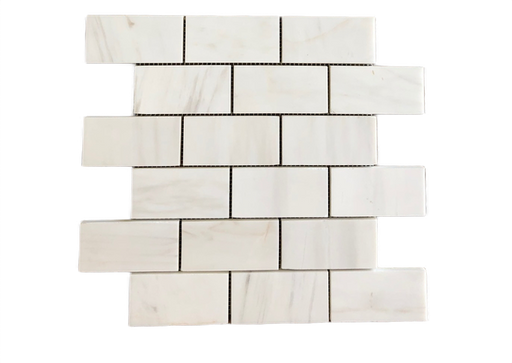 Bianco Dolomite Honed Marble Mosaic - 2" x 4" Brick