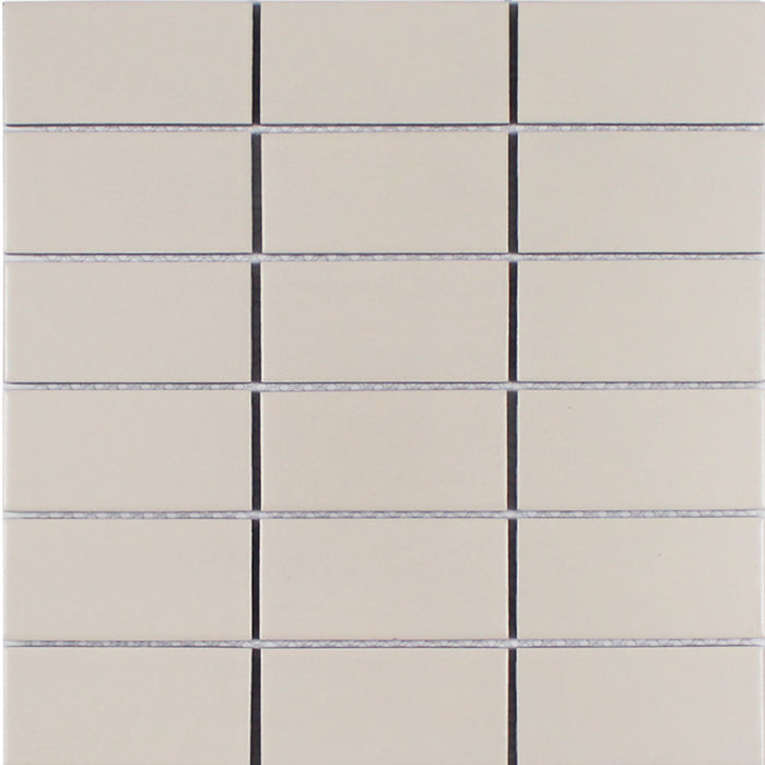 Full Sheet Sample - Gallery Biscuit Stacked Porcelain Mosaic - 2" x 4" Matte