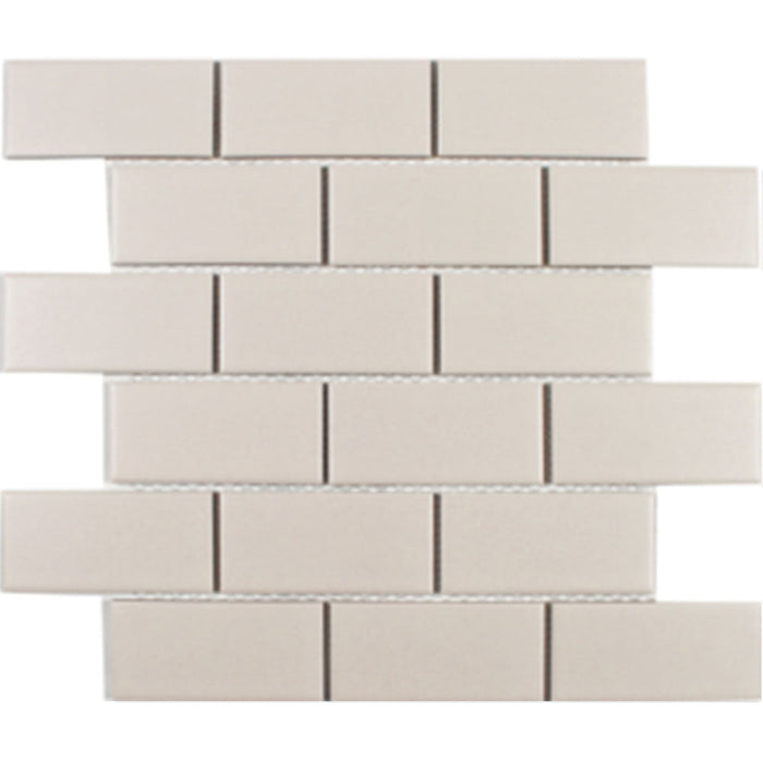 Full Sheet Sample - Gallery Biscuit Brick Porcelain Mosaic - 2" x 4" Matte