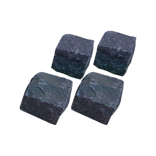 Black Split Face Granite Cobblestone - 3.5" x 3.5" x +/- 3 1/2"