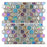 Full Sheet Sample - Illusions Black With Border Deco Hexagon Glass Mosaic - 1" x 1" x 4 MM Iridescent