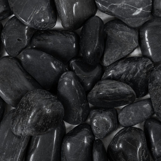 Black Medium Ultra Polished Marble Loose Pebble - Random Sizes