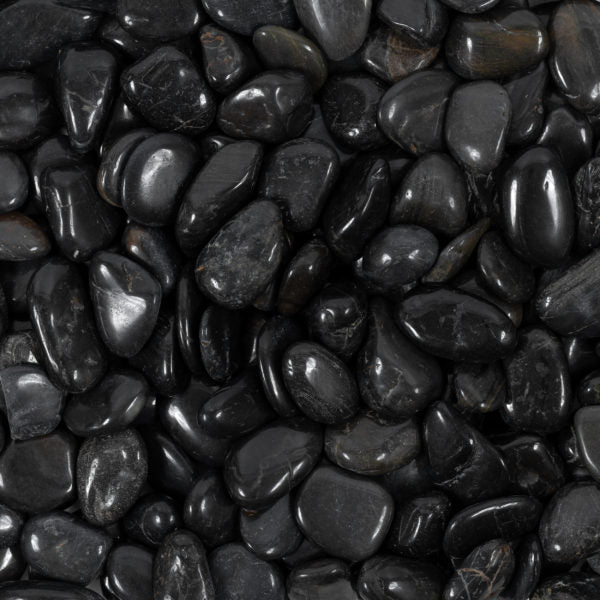 Black Small Ultra Polished Marble Loose Pebble - Random Sizes