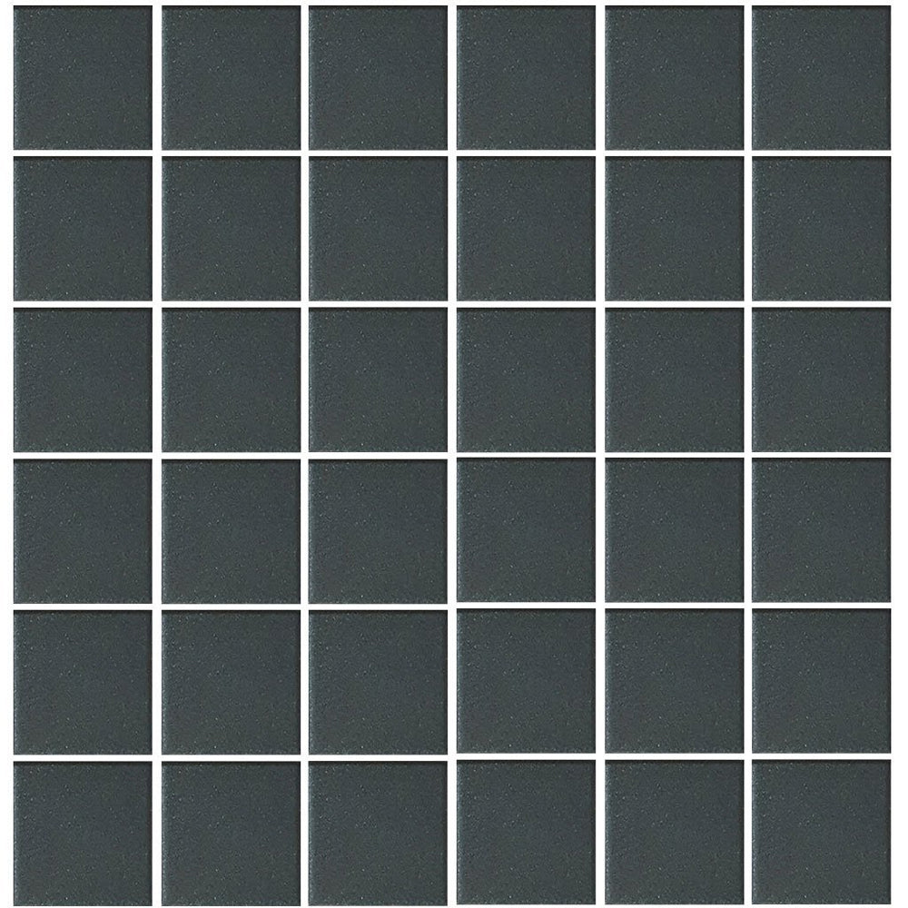 Full Sheet Sample - Aquatica Black Porcelain Mosaic - 2" x 2" Unglazed