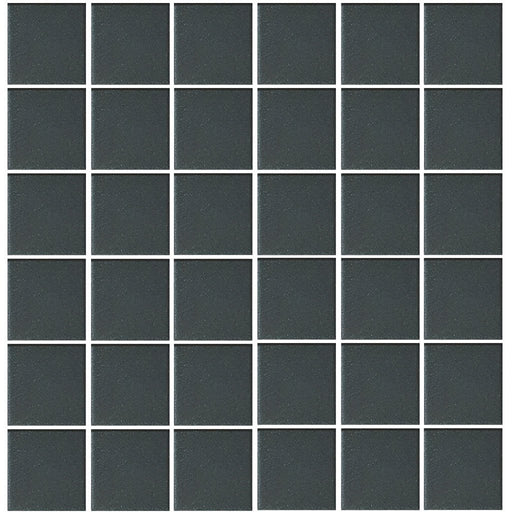 Full Sheet Sample - Aquatica Black Porcelain Mosaic - 2" x 2" Unglazed