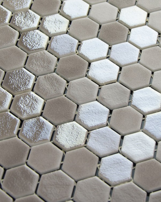 Onix Hex Blends Glass Taupe Malla 113001