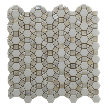 Thassos with White Shell Polished Marble & Shell Mosaic - Bloom