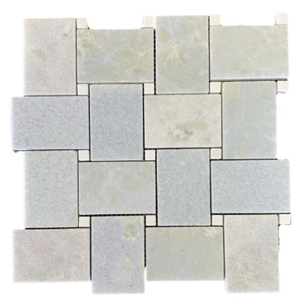 Blue Celeste Polished Marble Mosaic - 1" x 2" Basket Weave