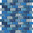 Full Sheet Sample - Aquatica Lux Aqua Blue Bazaar Brick Glass Mosaic - 1" x 2" Gloss Iridescent