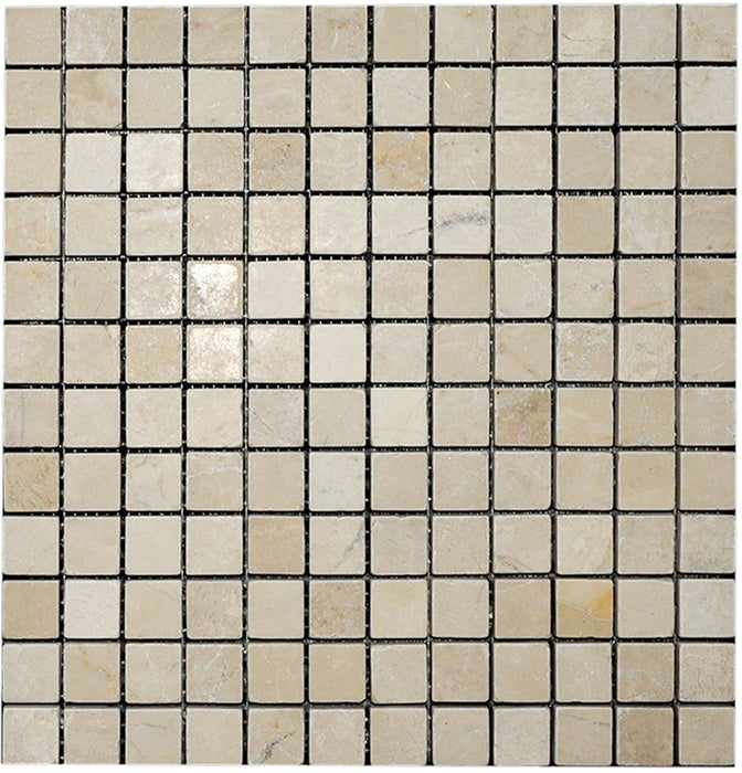 White Pearl Marble Mosaic - 1" x 1" Tumbled