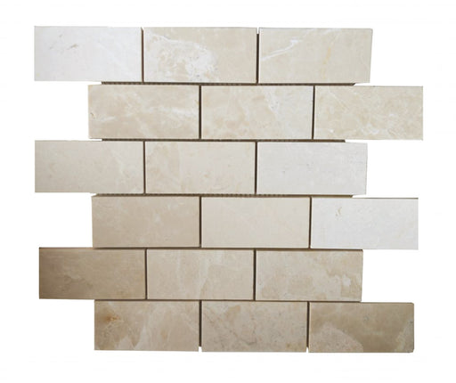 White Pearl Marble Mosaic - 2" x 4" Brick Polished