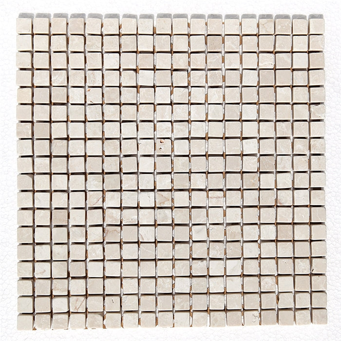 White Pearl Marble Mosaic - 5/8" x 5/8" Tumbled