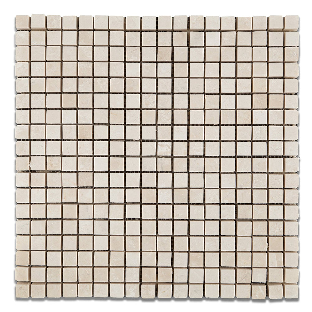 White Pearl Marble Mosaic - 5/8" x 5/8" Polished